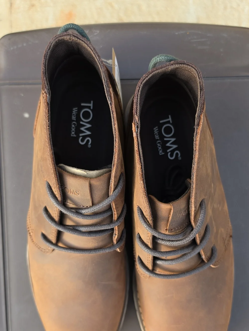 TOMS Navi Men's Chukka Boot Size 9.5 Water Resistant Topaz Brown Leather NWT